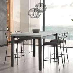 Perfecta Romy Tabouret snack en tissu et dossier en métal* Tabouret Snack (assise +/- 65 Cm)|Tabouret De Bar (assise +/- 80 Cm)