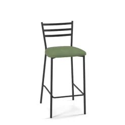 Perfecta Romy Tabouret snack en tissu et dossier en métal* Tabouret Snack (assise +/- 65 Cm)|Tabouret De Bar (assise +/- 80 Cm)