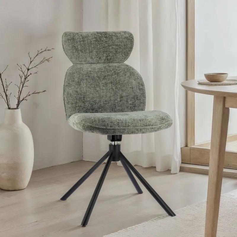 RosaChaise pivotante en tissu avec pieds en métal* Chaise De Salle à Manger|Chaise Salon