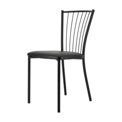 Perfecta Roxane Chaise de cuisine noire en métal avec assise en simili rembourrée* Chaise De Cuisine