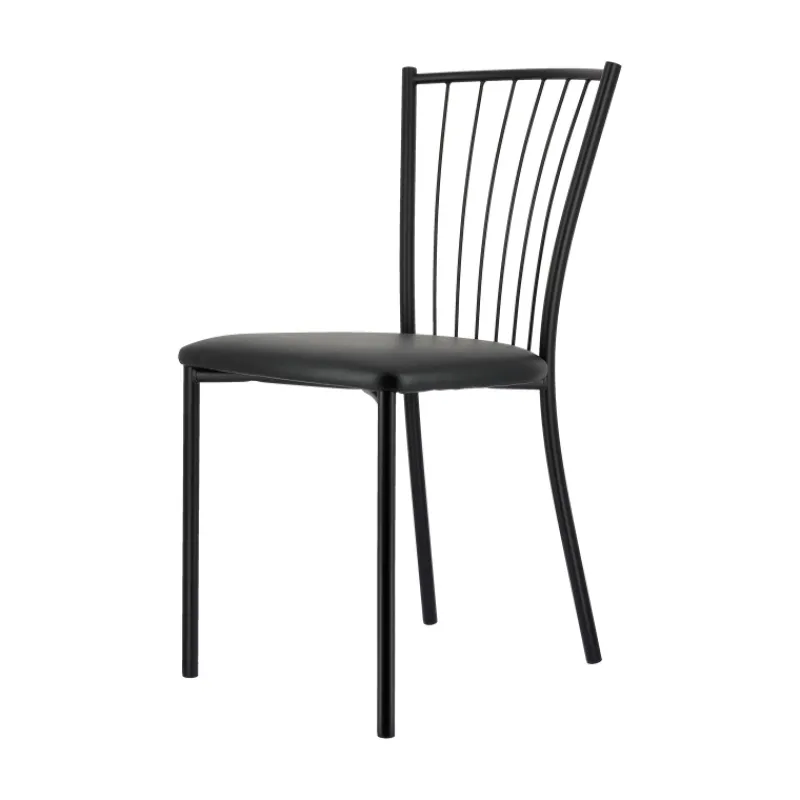 Perfecta Roxane Chaise de cuisine noire en métal avec assise en simili rembourrée* Chaise De Cuisine