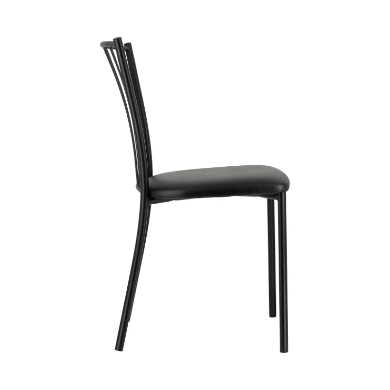 Perfecta Roxane Chaise de cuisine noire en métal avec assise en simili rembourrée* Chaise De Cuisine