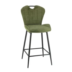 SachaTabouret snack en tissu pivotant avec poignée et pieds en métal* Tabouret Snack (assise +/- 65 Cm)|Tabouret De Bar (assise +/- 80 Cm)