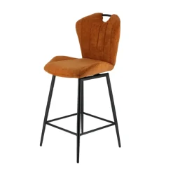 SachaTabouret snack en tissu pivotant avec poignée et pieds en métal* Tabouret Snack (assise +/- 65 Cm)|Tabouret De Bar (assise +/- 80 Cm)