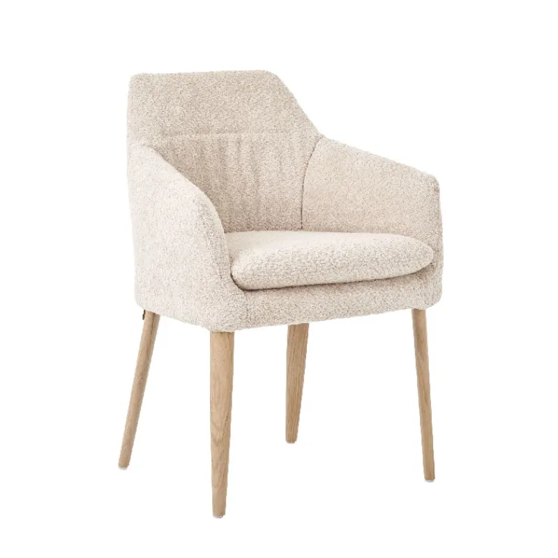 Mobitec Saga ® Fauteuil confortable en tissu et pieds en bois* Chaise De Salle à Manger|Chaise Salon