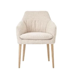 Mobitec Saga ® Fauteuil confortable en tissu et pieds en bois* Chaise De Salle à Manger|Chaise Salon