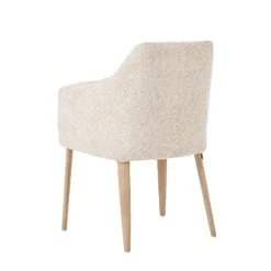 Mobitec Saga ® Fauteuil confortable en tissu et pieds en bois* Chaise De Salle à Manger|Chaise Salon