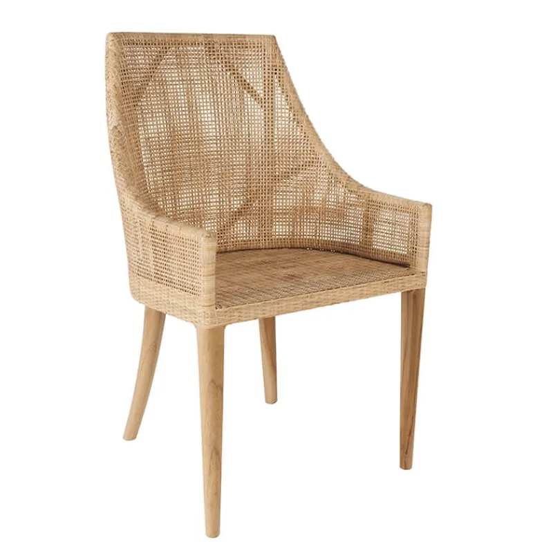 Kok SaigonFauteuil de table en rotin naturel* Chaise De Cuisine|Chaise De Salle à Manger
