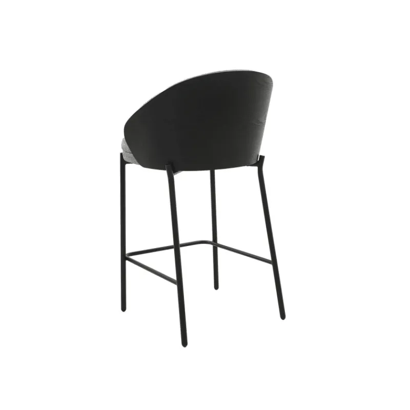 SandroTabouret snack bimatière en tissu avec dossier bois et pieds en métal* Tabouret Snack (assise +/- 65 Cm)|Tabouret De Bar (assise +/- 80 Cm)