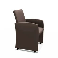 Sessio Sarah Fauteuil de table rembourré en synthétique avec roulettes* Chaise De Cuisine|Chaise De Salle à Manger