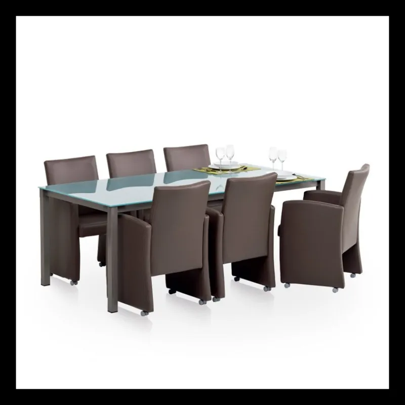 Sessio Sarah Fauteuil de table rembourré en synthétique avec roulettes* Chaise De Cuisine|Chaise De Salle à Manger