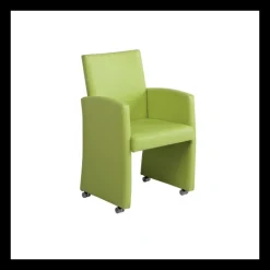 Sessio Sarah Fauteuil de table rembourré en synthétique avec roulettes* Chaise De Cuisine|Chaise De Salle à Manger