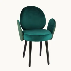 Sessio Severus Fauteuil cosy bicolore en tissu et pieds bois* Chaise De Salle à Manger|Chaise Salon