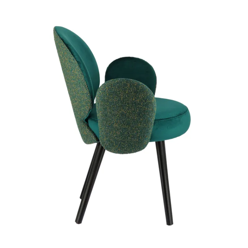 Sessio Severus Fauteuil cosy bicolore en tissu et pieds bois* Chaise De Salle à Manger|Chaise Salon