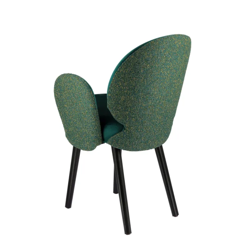 Sessio Severus Fauteuil cosy bicolore en tissu et pieds bois* Chaise De Salle à Manger|Chaise Salon