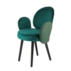 Sessio Severus Fauteuil cosy bicolore en tissu et pieds bois* Chaise De Salle à Manger|Chaise Salon