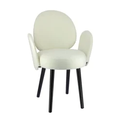 Sessio Severus Fauteuil cosy en tissu avec pieds bois* Chaise De Salle à Manger|Chaise Salon