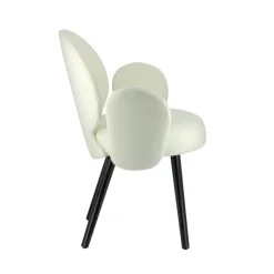 Sessio Severus Fauteuil cosy en tissu avec pieds bois* Chaise De Salle à Manger|Chaise Salon