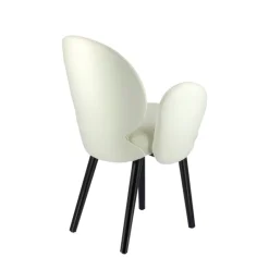 Sessio Severus Fauteuil cosy en tissu avec pieds bois* Chaise De Salle à Manger|Chaise Salon