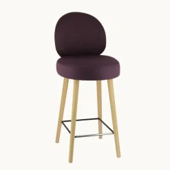 Sessio Severus Tabouret snack cosy en tissu avec pieds en bois* Tabouret Snack (assise +/- 65 Cm)|Tabouret De Bar (assise +/- 80 Cm)