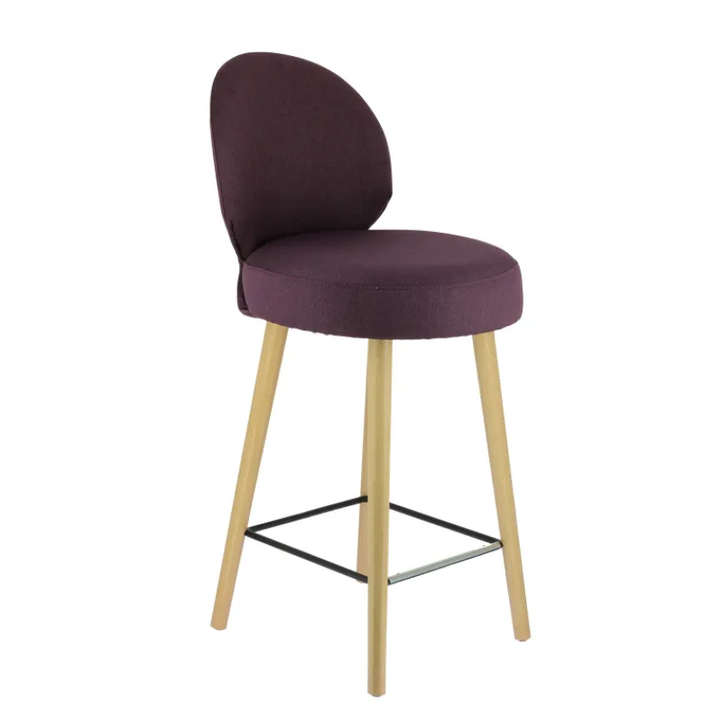 Sessio Severus Tabouret snack cosy en tissu avec pieds en bois* Tabouret Snack (assise +/- 65 Cm)|Tabouret De Bar (assise +/- 80 Cm)