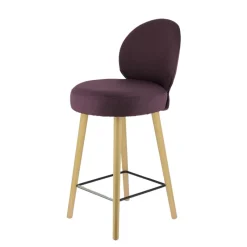 Sessio Severus Tabouret snack cosy en tissu avec pieds en bois* Tabouret Snack (assise +/- 65 Cm)|Tabouret De Bar (assise +/- 80 Cm)