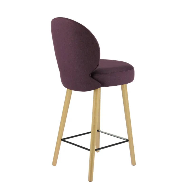 Sessio Severus Tabouret snack cosy en tissu avec pieds en bois* Tabouret Snack (assise +/- 65 Cm)|Tabouret De Bar (assise +/- 80 Cm)
