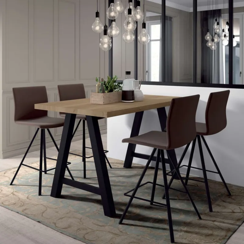 Perfecta Silva Tabouret snack design coque en simili et pieds en métal* Tabouret Snack (assise +/- 65 Cm)|Tabouret De Bar (assise +/- 80 Cm)