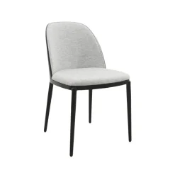 SimoneChaise bimatière en tissu dossier bois avec pieds en métal* Chaise De Salle à Manger