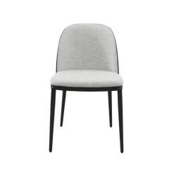 SimoneChaise bimatière en tissu dossier bois avec pieds en métal* Chaise De Salle à Manger