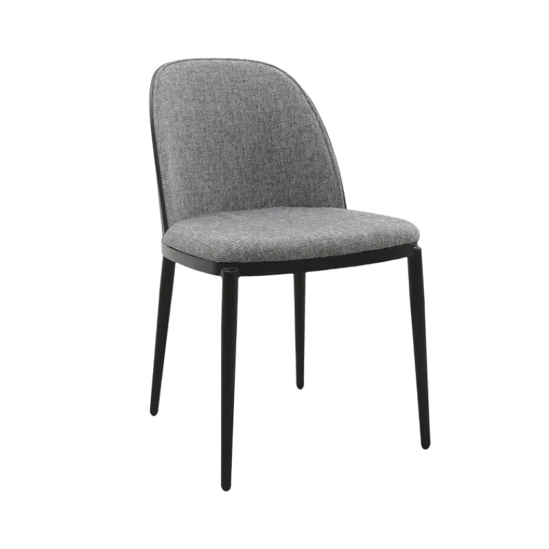 SimoneChaise bimatière en tissu dossier bois avec pieds en métal* Chaise De Salle à Manger