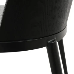 SimoneChaise bimatière en tissu dossier bois avec pieds en métal* Chaise De Salle à Manger