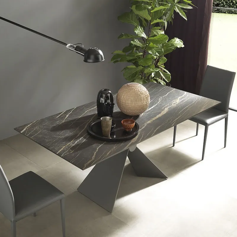 Altacom Sintesi Table design italienne en céramique avec pied central* Table De Salle à Manger