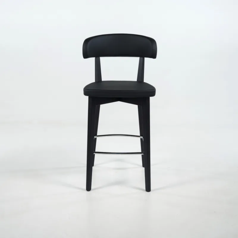 Siren Tabouret snack en bois massif avec assise et dossier rembourrés* Tabouret Snack (assise +/- 65 Cm)|Tabouret De Bar (assise +/- 80 Cm)