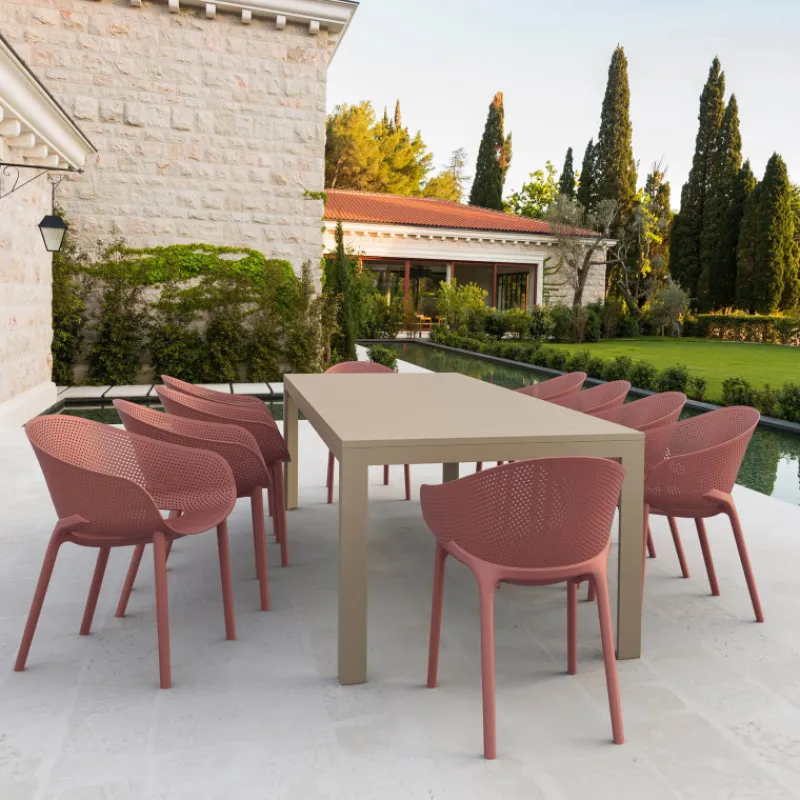Sky Pro Fauteuil de jardin moderne empilable coque microperforée en polypropylène* Fauteuil De Jardin