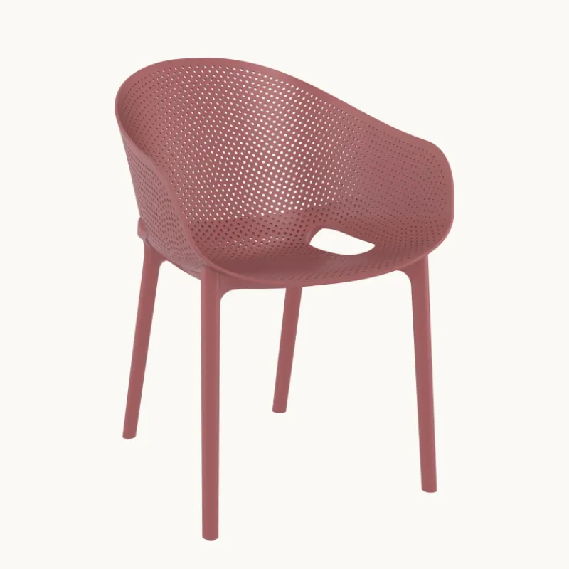 Sky Pro Fauteuil moderne empilable avec coque microperforée en polypropylène* Chaise De Cuisine|Chaise De Salle à Manger