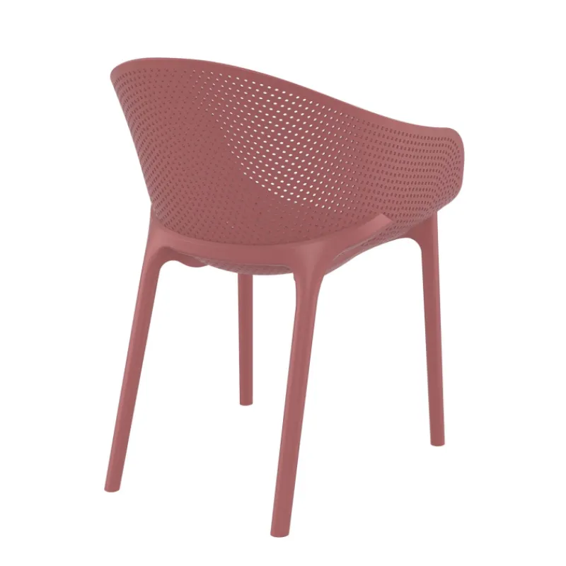 Sky Pro Fauteuil moderne empilable avec coque microperforée en polypropylène* Chaise De Cuisine|Chaise De Salle à Manger