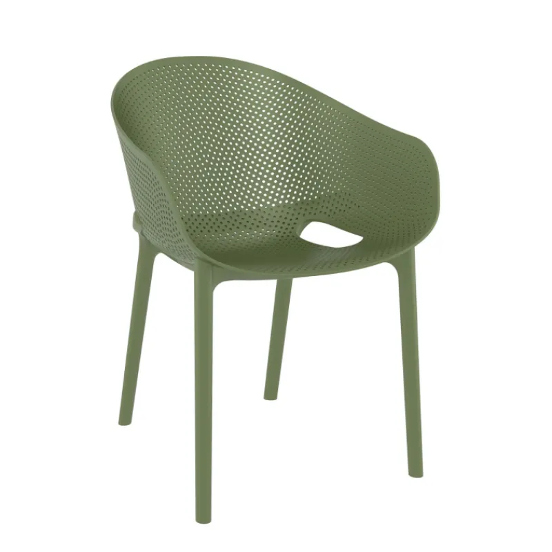 Sky Pro Fauteuil moderne empilable avec coque microperforée en polypropylène* Chaise De Cuisine|Chaise De Salle à Manger