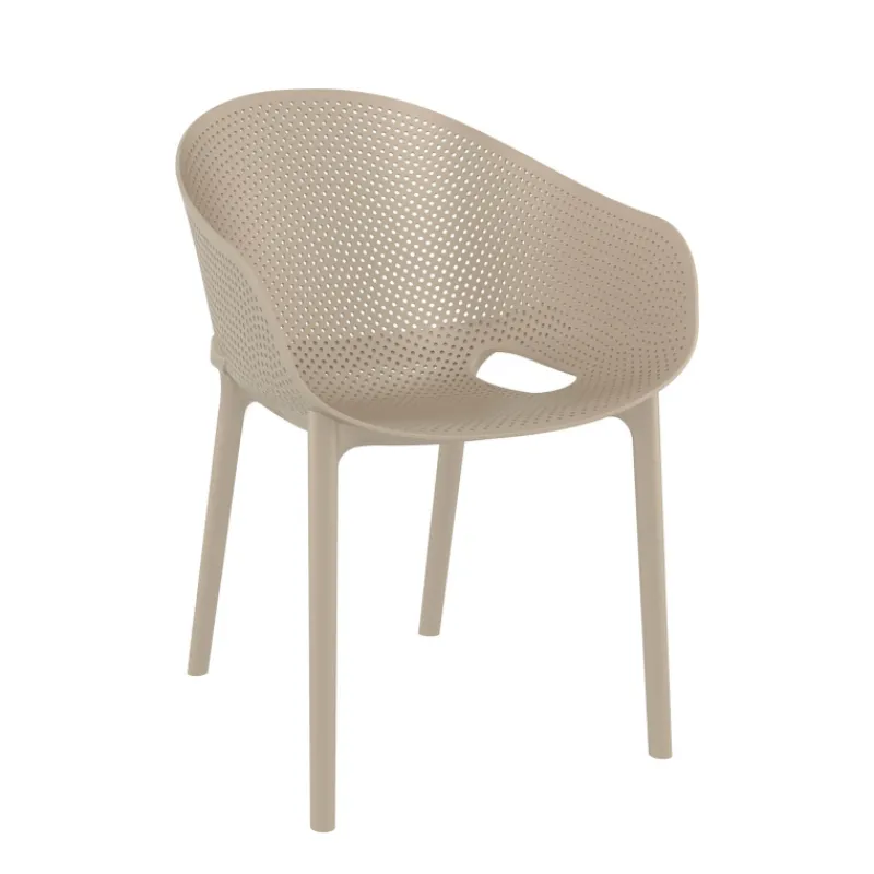 Sky Pro Fauteuil moderne empilable avec coque microperforée en polypropylène* Chaise De Cuisine|Chaise De Salle à Manger