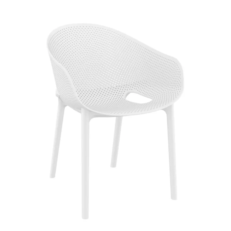 Sky Pro Fauteuil moderne empilable avec coque microperforée en polypropylène* Chaise De Cuisine|Chaise De Salle à Manger