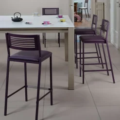 Carrier Slide ® Tabouret moderne snack en synthétique et métal* Tabouret Snack (assise +/- 65 Cm)|Tabouret De Bar (assise +/- 80 Cm)