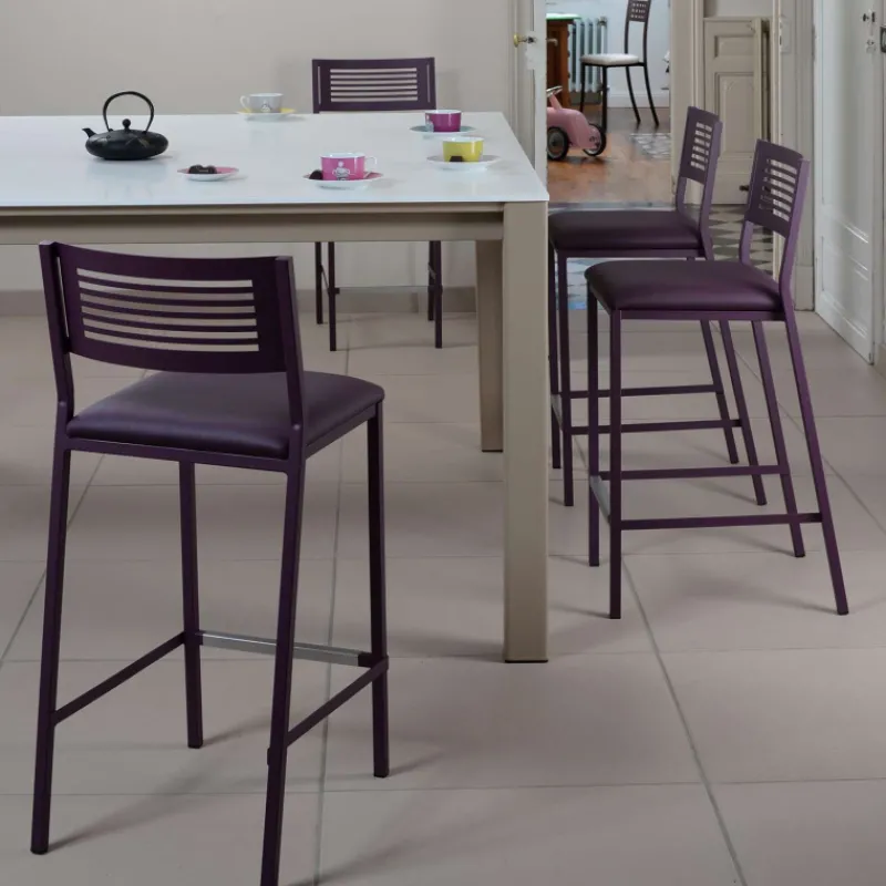 Carrier Slide ® Tabouret moderne snack en synthétique et métal* Tabouret Snack (assise +/- 65 Cm)|Tabouret De Bar (assise +/- 80 Cm)