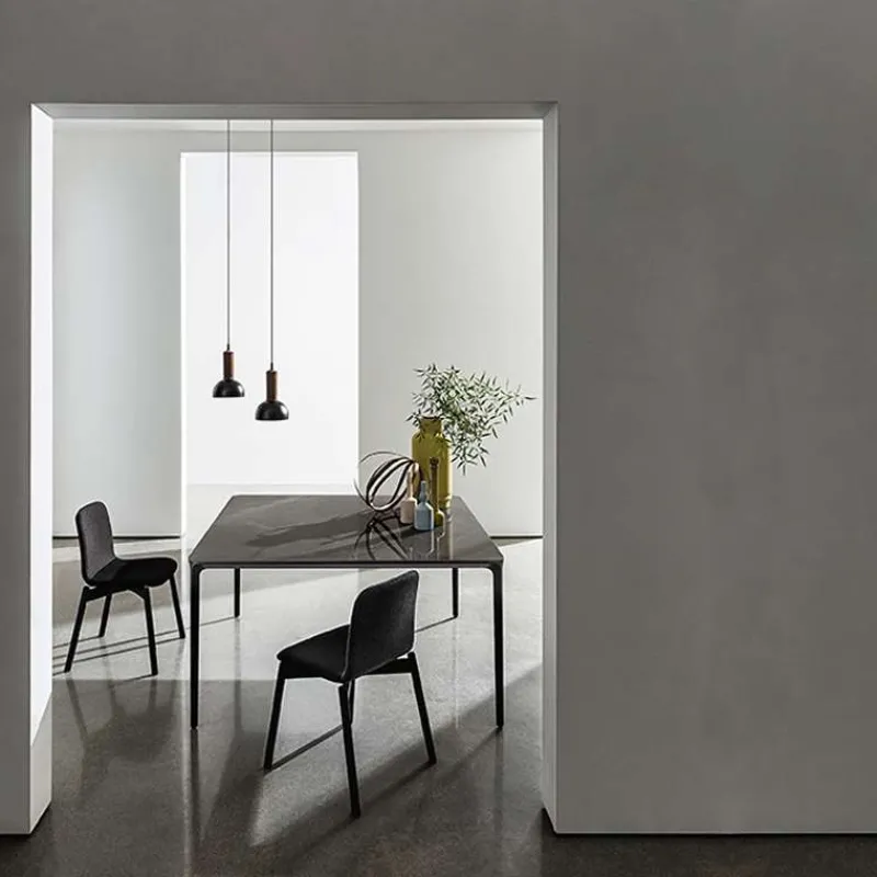 Sovet Italia Slim Sovet® Table carrée design italienne en céramique et métal* Table De Salle à Manger