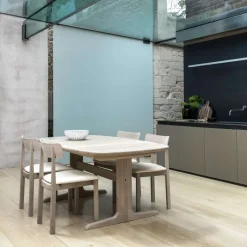 Skovby SM74 Table en bois massif scandinave elliptique avec allonges et piétement latéral* Table De Salle à Manger