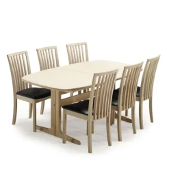 Skovby SM74 Table en bois massif scandinave elliptique avec allonges et piétement latéral* Table De Salle à Manger