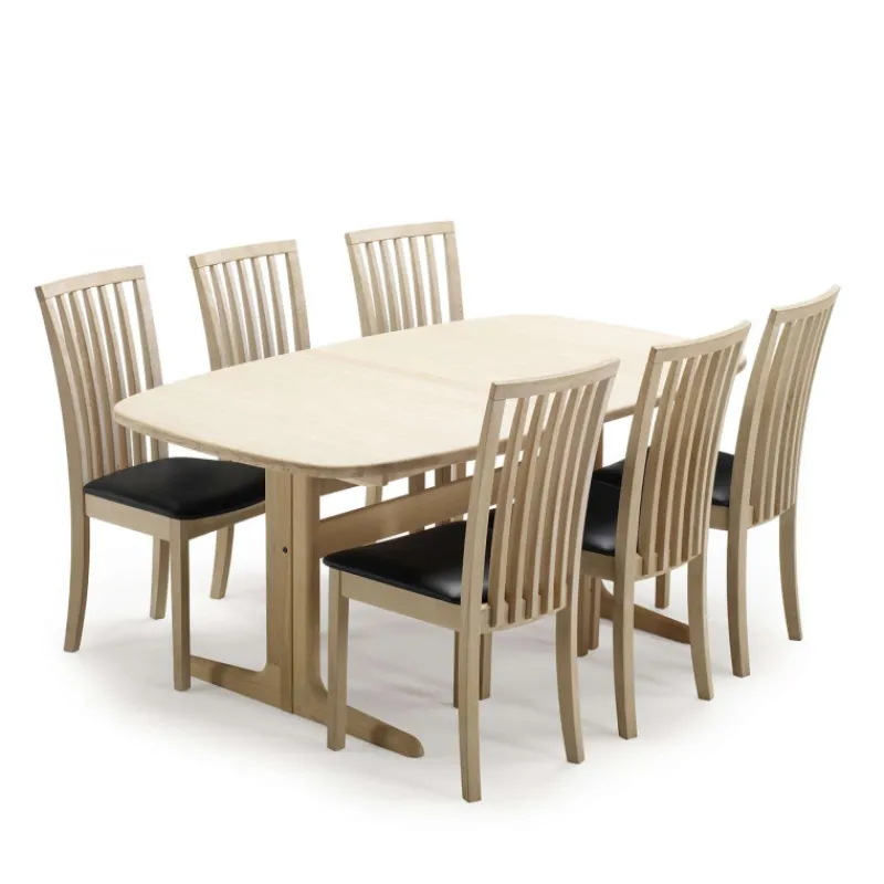 Skovby SM74 Table en bois massif scandinave elliptique avec allonges et piétement latéral* Table De Salle à Manger