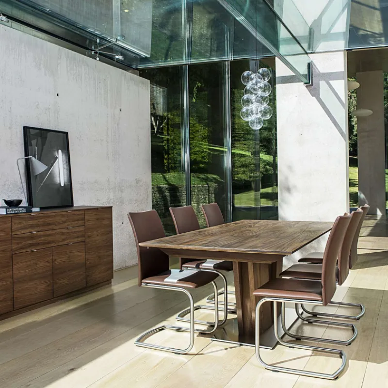 Skovby SM39 Table en bois moderne extensible avec pied central* Table De Salle à Manger