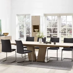 Skovby SM39 Table en bois moderne extensible avec pied central* Table De Salle à Manger