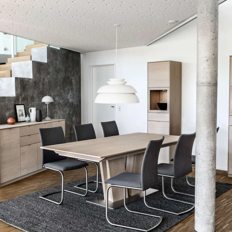 Skovby SM39 Table en bois moderne extensible avec pied central* Table De Salle à Manger