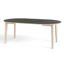 Skovby SM120 Table ronde extensible en bois avec plateau stratifié noir fabrication danoise* Table De Salle à Manger